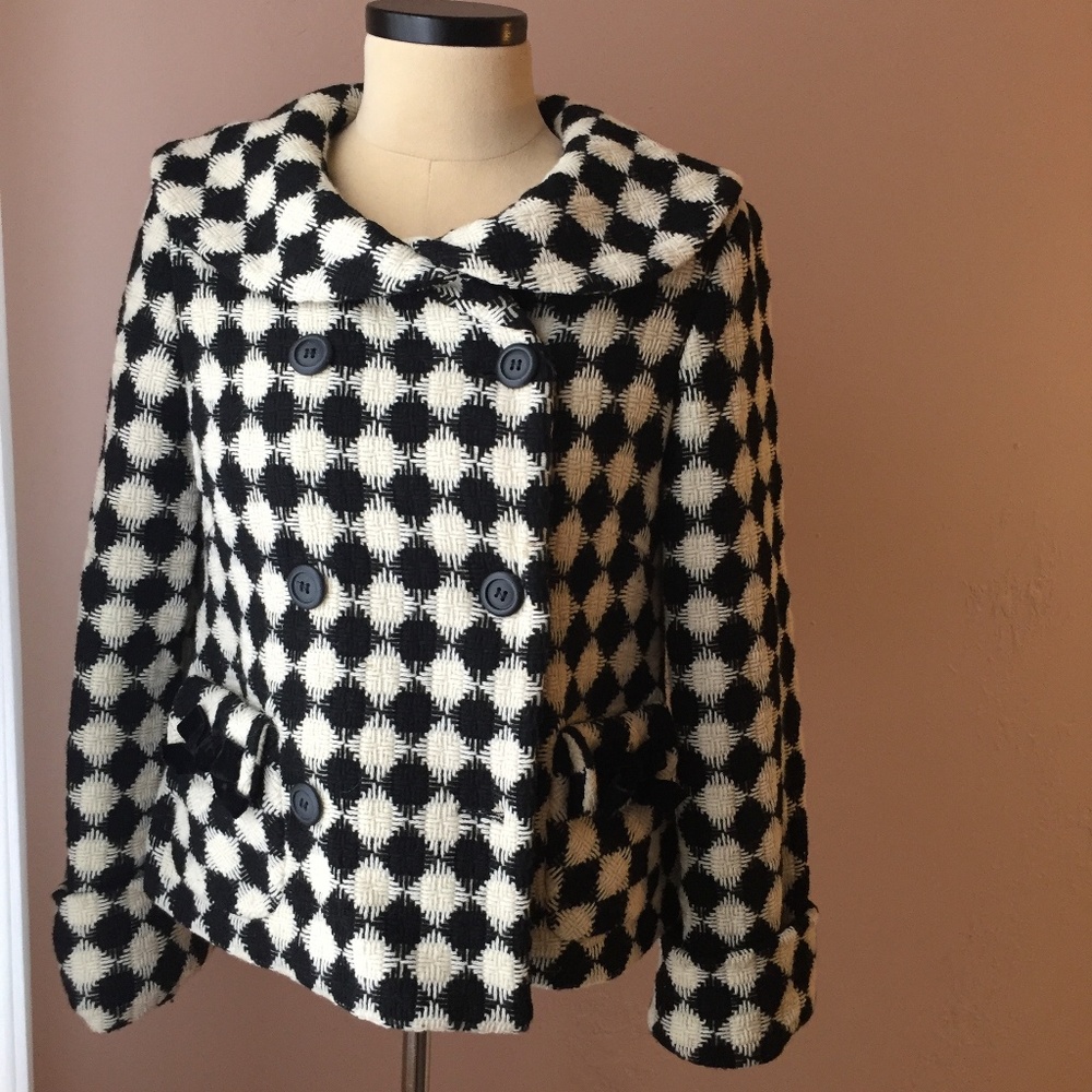 Anthropologie Elevenses Black & Cream Jacket 12